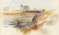 Lear Edward The Temple Of Olympian Zeus Athens 1848 canvas print