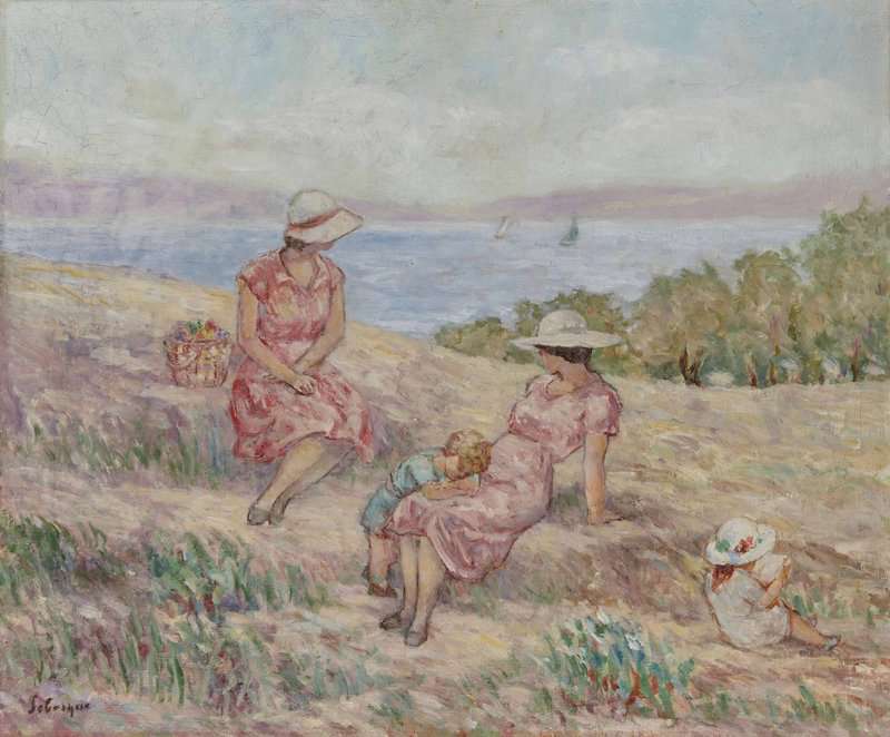 Lebasque Henri Femmes Et Enfants Devant La Mer Ca. 1930 canvas print