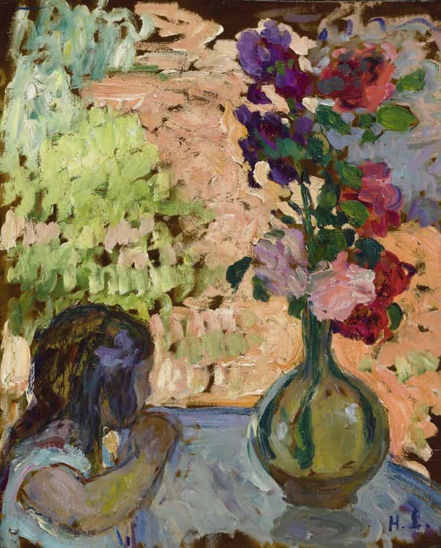 Lebasque Henri Fillette Et Vase De Fleurs Ca. 1904 05 canvas print