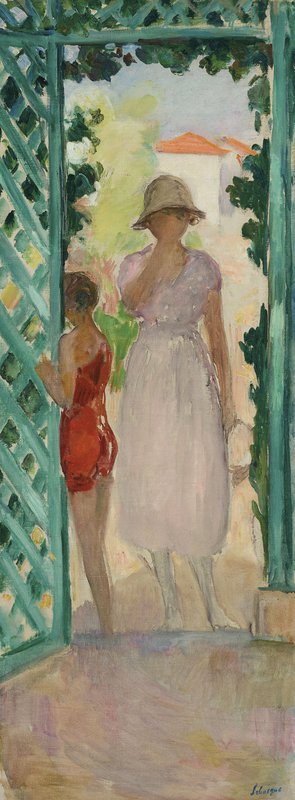 Lebasque Henri Jeune Fille Et Enfant Sous La Tonnelle 1920 canvas print