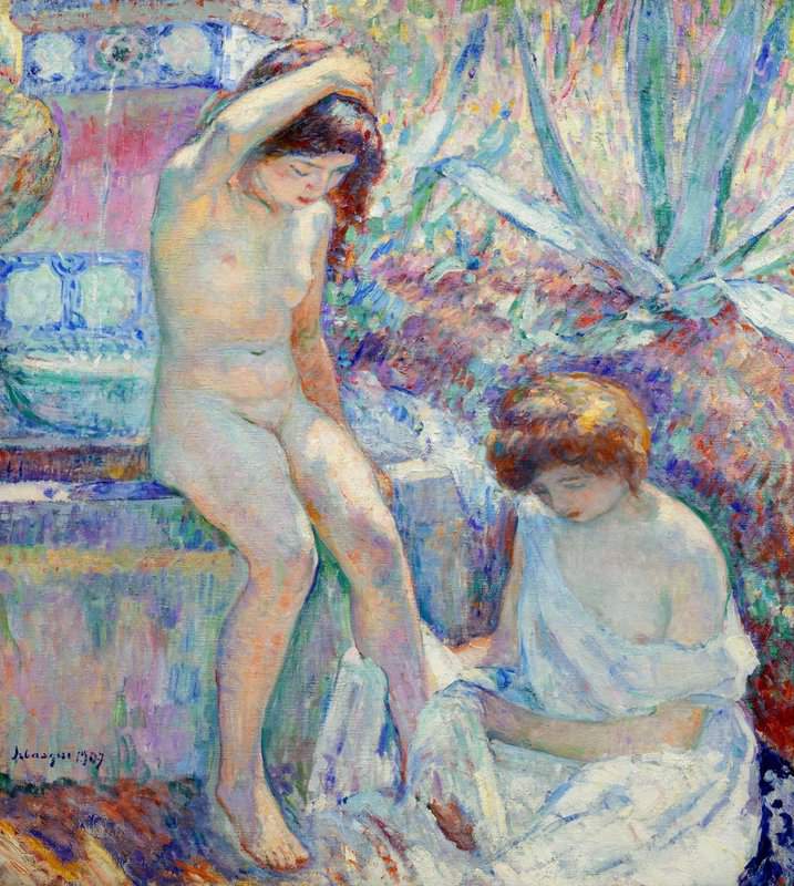 Lebasque Henri Villa Demiere Madame Lebasque Et Marthe La Fontaine 1907 canvas print