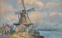 Lebourg Albert Moulin Vent Rotterdam 1895 97 canvas print