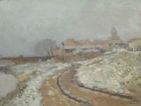 Lebourg Albert Pont Du Chateau Auvergne Neige Ca. 1884 86 canvas print