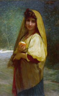 Lefebvre Jules An Italian Girl With An Orange canvas print