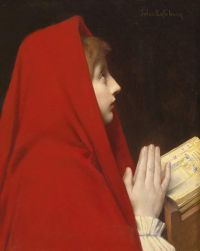 Lefebvre Jules The Red Cloak canvas print