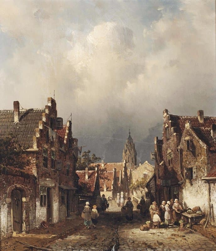 Leickert Charles A City View On A Cloudy Day 1851 canvas print