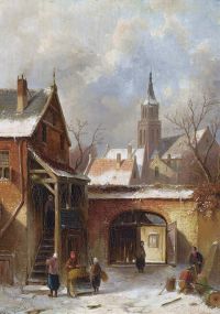 Leickert Charles A Towngate In Winter