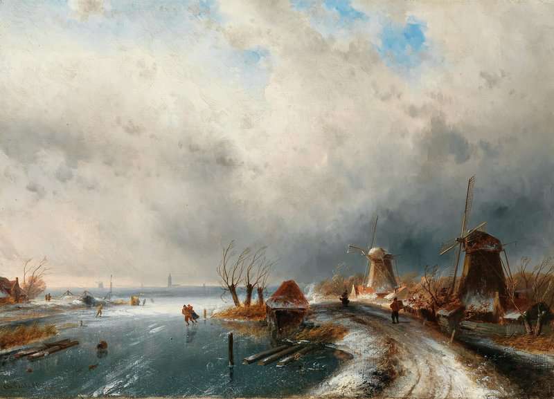 Leickert Charles A Winter Day On The Canal canvas print