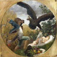 Leighton Frederic A Boy Defending A Baby From An Eagle Ca. 1850