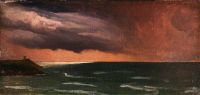 لايتون فريدريك مشهد الساحل أيرلندا. تأثير العاصفة كاليفورنيا. 1874