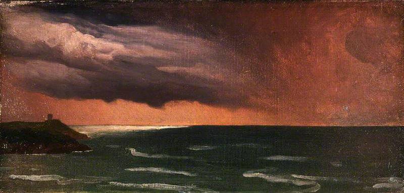 Leighton Frederic A Coast Scene Ireland. Storm Effect Ca. 1874 canvas print