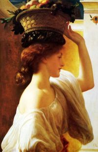 Leighton Frederic Eucharis A Girl With A Basket Of Fruit Ca. 1863 canvas print