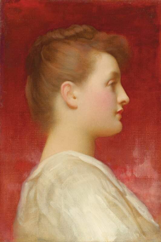 Leighton Frederic Head Of A Girl In A White Dress 1890s canvas print