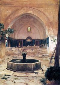 لايتون فريدريك في فناء مسجد في بروسا 1867