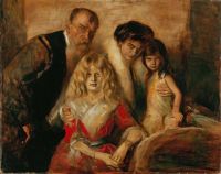 Lenbach Franz Seraph Von Self Portrait With His Wife And Daughters 1903 canvas print