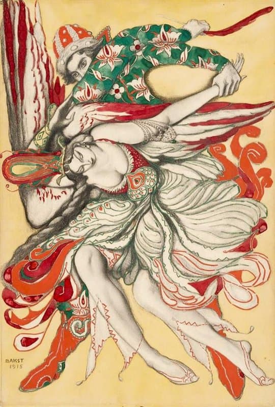Tableaux sur toile, reproduction de Leon Bakst Prince Ivan Capturing The Firebird 1915