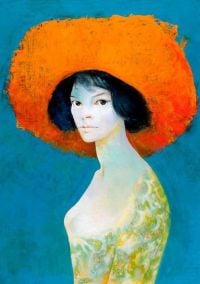 Leonor Fini Selbstporträt mit rotem Hut 1968