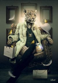 Leopard Chanel-Leinwanddruck