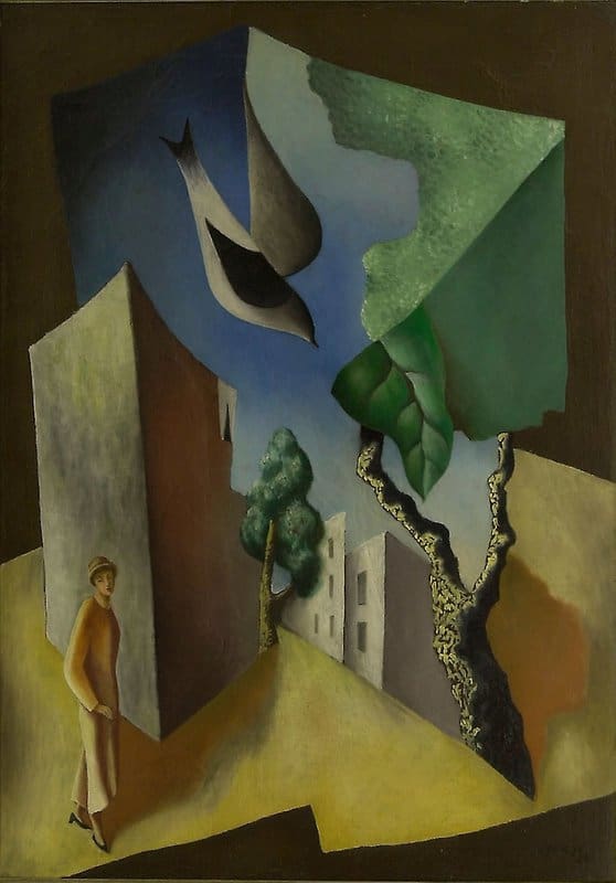 Tableaux sur toile, reproduction de Leopold Survage Abstract Cityscape France 1924