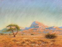 Lepine Stanislas A Steppe Landscape And A Mountain Range canvas print
