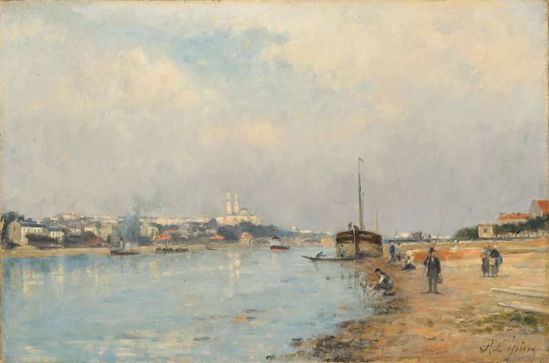 Lepine Stanislas La Seine. Le Trocadero Et Le Pont De Grenelle Vus Du Quai De Javel Ca. 1880 85 canvas print