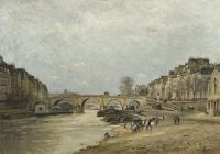 Lepine Stanislas La Seine Au Pont Marie Ca. 1876- 77