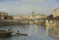 Lepine Stanislas Paris Die Seine an der Pont De L Estacade 1880