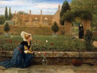 Leslie George Dunlop In A Convent Garden Ca.1857 1870 canvas print