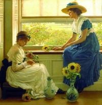 Leslie George Dunlop Sun And Moon Flowers 1889 canvas print