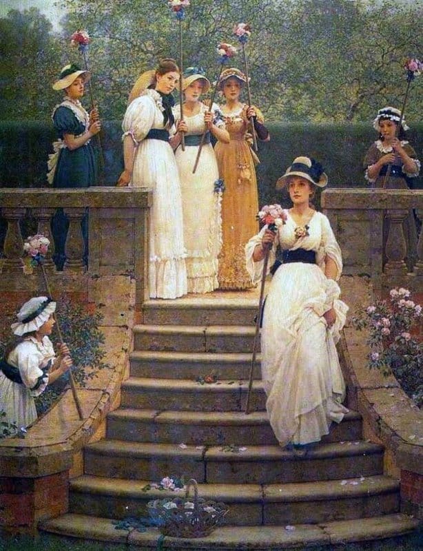 Leslie George Dunlop The Rose Queen   Queen Rose Of The Rosebud Garden Of Girls canvas print