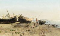 Leto Antonino On The Mergellina Shore 1880 canvas print