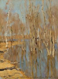 Levitan Isaac Ilyich Study For Spring. High Water Ca. 1897