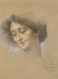 Levy Dhurmer Lucien Portrait Of A Lady Presumably Madame Hamdy 1901