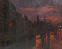منظر ليفي دورمر لوسيان من جسر ديس إنفاليد نحو معرض بونت دي إل ألما يونيفرسال باريس 1900