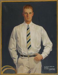 Leyendecker Joseph Christian Ein junger Mann mit Tennisschläger 1920er Jahre