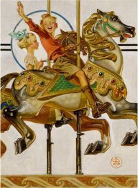 Leyendecker Joseph Christian Carousel Ride 1930 canvas print
