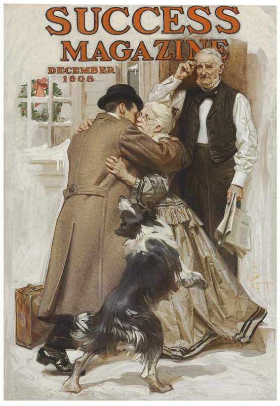 Leyendecker Joseph Christian Embracing Grandma 1908 canvas print