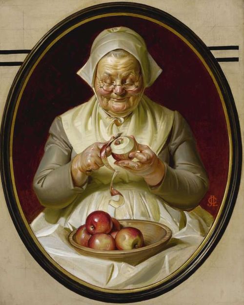Leyendecker Joseph Christian Peeling Apples canvas print
