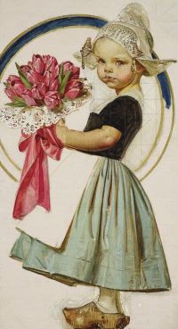 Leyendecker Joseph Christian Estudio para niña holandesa de Pascua 1926