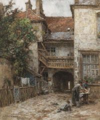 Lhermitte Leon Gericht des alten Logis in Bourges