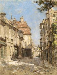 Lhermitte Leon Street vermutlich in Bourges Ca. 1918 19