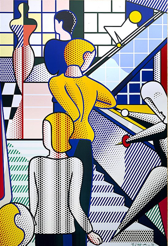 Tableaux sur toile, reproduction de Lichtenstein Bauhaus Stairway