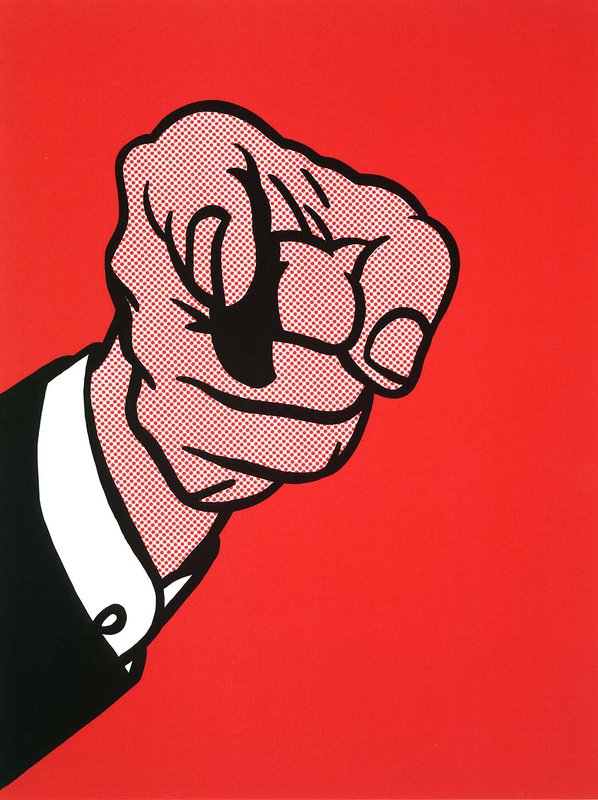 Tableaux sur toile, reproduction de Lichtenstein Finger Pointing