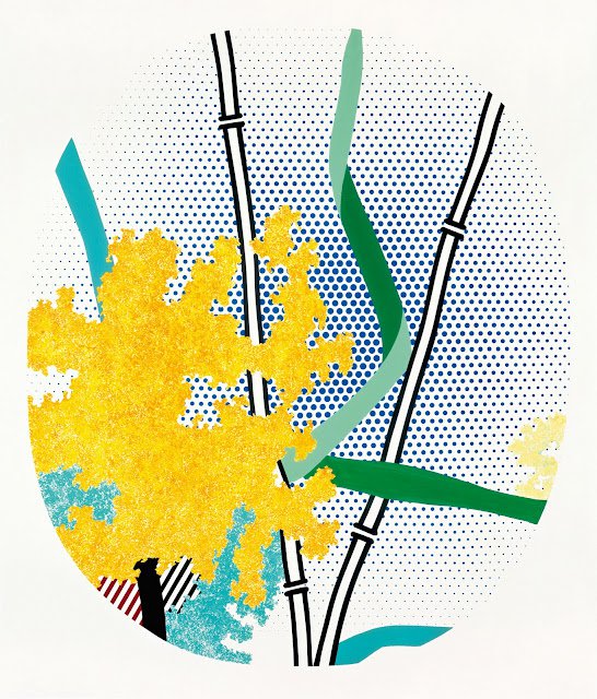 Tableaux sur toile, reproduction de Lichtenstein Flower With Bamboo