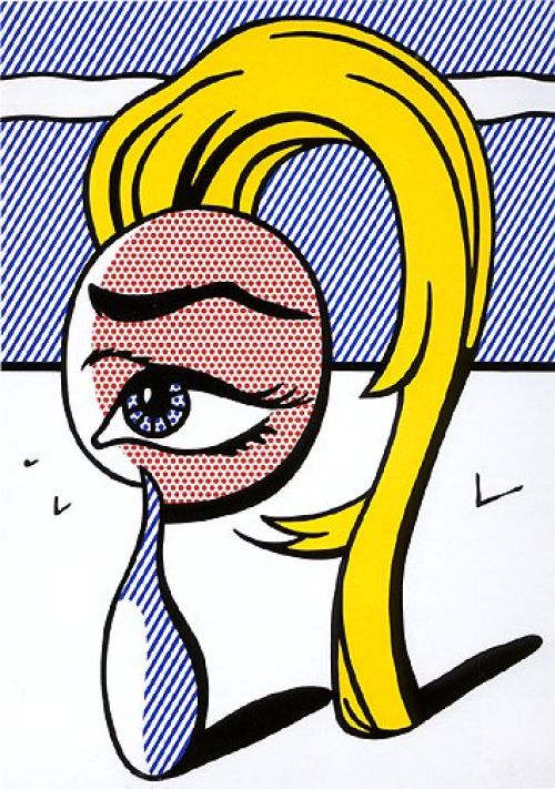 Lichtenstein Girl With Tear 1 canvas print