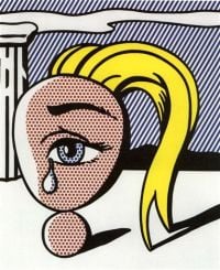 Lichtenstein-Mädchen mit Träne 2 Leinwanddruck