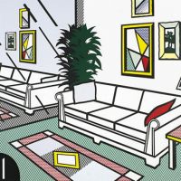 Interior de Lichtenstein con pared espejada