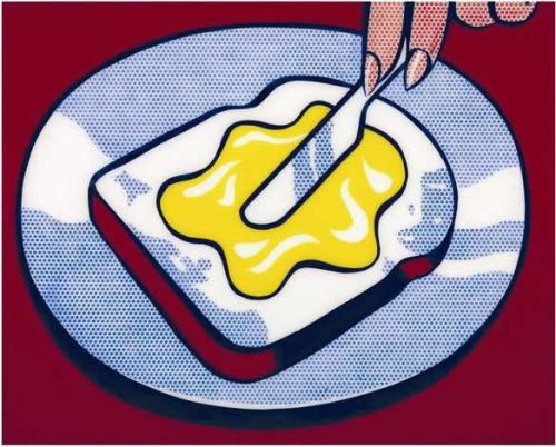 Lichtenstein Mustard On White canvas print