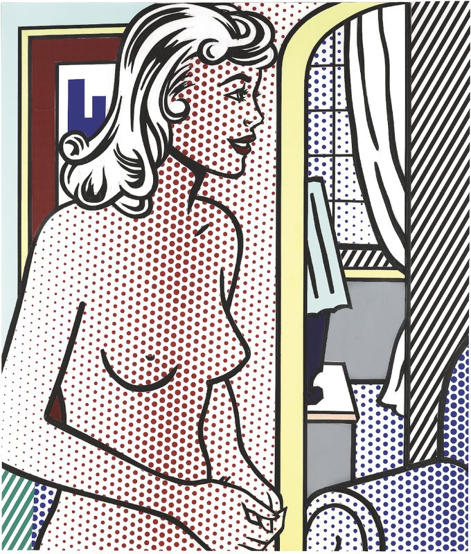 Tableaux sur toile, reproduction de Lichtenstein Nude In Apartment