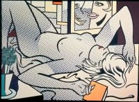 Lichtenstein Nude With Abstract Painting